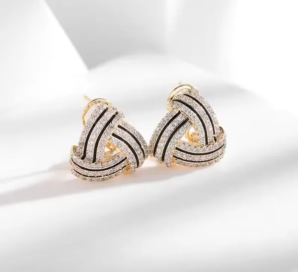 Gold_And_Black_Trinity_Knot_Studs_Earrings_For_Women